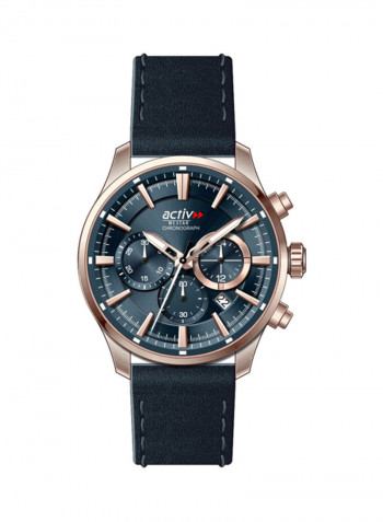 Men's Activ Leather Chronograph Wrist Watch 90224PPN644