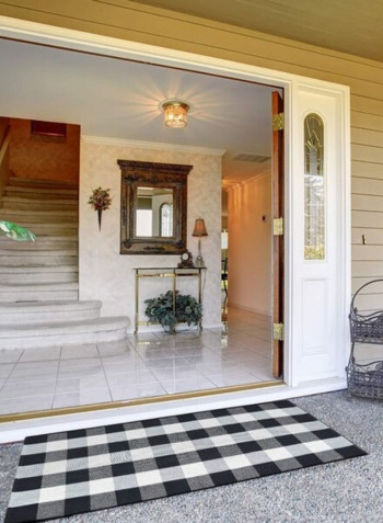 Mosaic Grid Durable Door Mat Multicolour Lcm