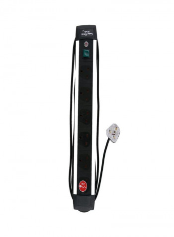 6-Socket Extension Lead Black/White 3meter