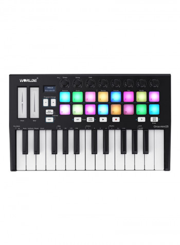 Portable 25-Key USB Midi Keyboard Controller