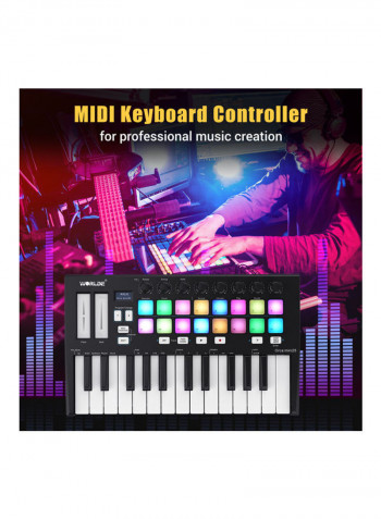 Portable 25-Key USB Midi Keyboard Controller