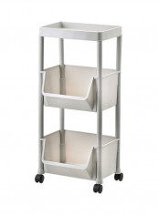 3-Tiered Kitchen Storage Cart Grey 34.5x79x28cm reviews 3-Tiered Kitchen Storage Cart Grey 34.5x79x28cm