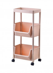 3-Tiered Kitchen Storage Cart Pink 31.10x13.58x11.02inch reviews 3-Tiered Kitchen Storage Cart Pink 31.10x13.58x11.02inch