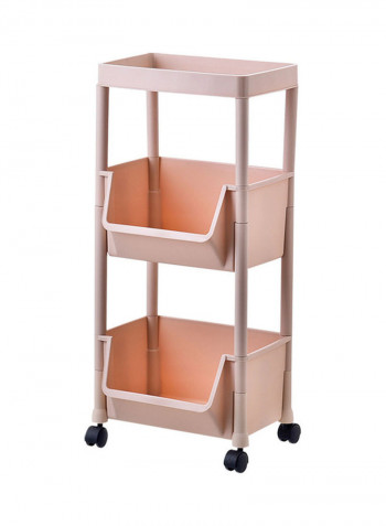 3-Tiered Kitchen Storage Cart Pink 31.10x13.58x11.02inch