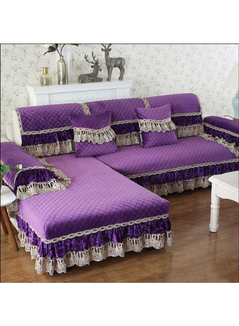 European Style Sofa Slipcover Purple