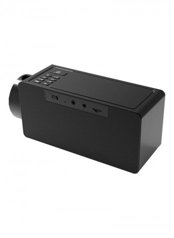 Multi-Function Mirror Bluetooth Speaker With Wireless Charging And Alarm Clock Function Black
