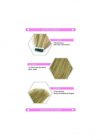 20-Piece Hair Extension Set Blonde/Brown 16inch