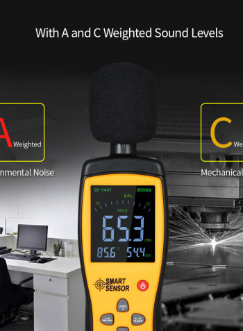 Digital Sound Level Meter With Data Record And USB Connect Orange/Black 25.50 x 5.80 x 21cm