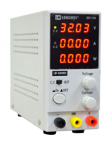4-Digit LED Mini DC Power Supply White 30 x 11 x 19.50cm