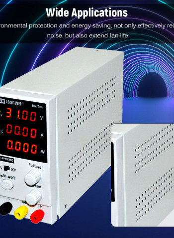 4-Digit LED Mini DC Power Supply White 30 x 11 x 19.50cm
