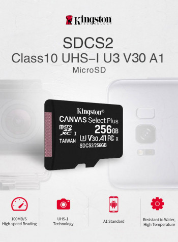 Class10 UHS-1 U1 V10 A1 Micro SD TF Memory Card 256GB Black