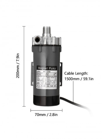Stainless Steel Magnetic Pump Black/Silver/Red 26centimeter