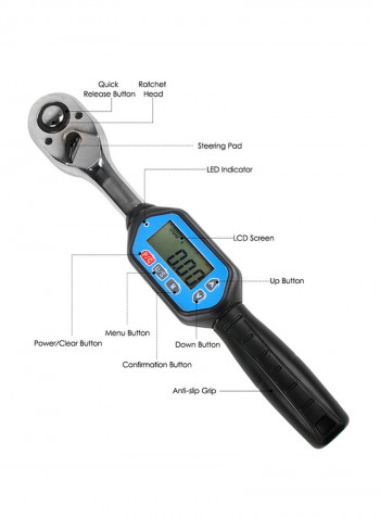 EWM-100 Digital Torque Wrench 3/8 Square Drive Blue 34x5.5x9centimeter