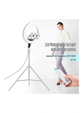 LED Dimmable Ring Light 51x 50x 8centimeter White/Black