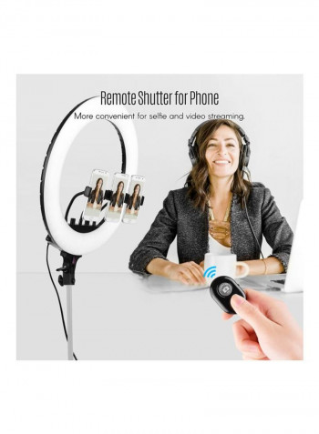 LED Dimmable Ring Light 51x 50x 8centimeter White/Black