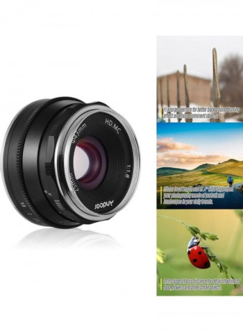 Manual Focus Camera Lens Black/Silver