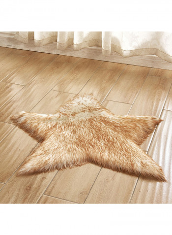 Soft Fluffy Heart Pattern Home Rug Brown