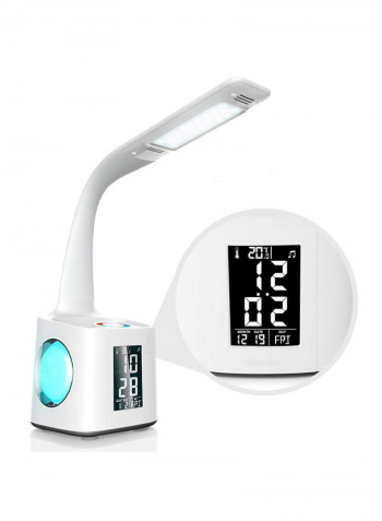 Table Lamp with Pen Holder & Alarm Clock Multicolour 20x16x30centimeter