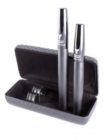 2-Piece Eyelash Extension Mascara Set With Case Black