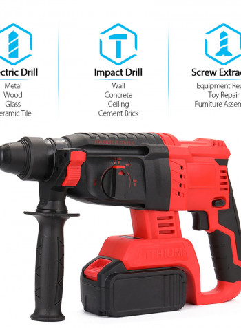 Multifunctional Electric Hammer Black/Red 41 x 11 x 33cm