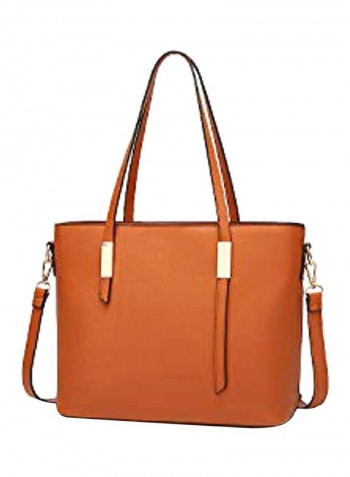 Synthetic Leather Satchel Bag Black