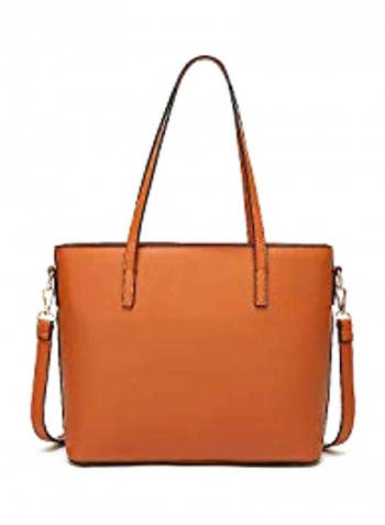 Synthetic Leather Satchel Bag Black