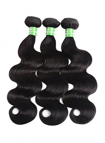 3-Piece Soft Wavy Hair Extension With Closure Black