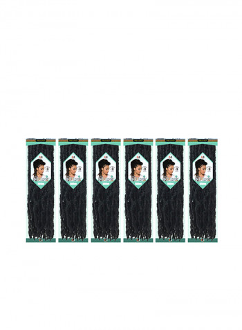 6-Piece African Roots Braid Hair Extensions Set Black