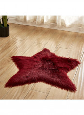 Anti-Skid Star Shaped Soft  Rug Mahroon One Size