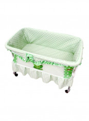 Crib With Retractable Hood - Green/White reviews Crib With Retractable Hood - Green/White