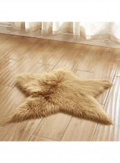 Soft Fluffy Heart Pattern Home Rug Brown