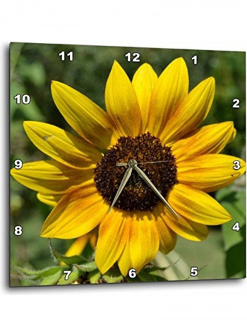 Flowers Picture Wall Clock Yellow 15 x 15inch