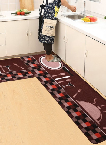 1-Piece Voguish Cartoon Pattern Rectangle Antiskid Mat Multicolour 50x150cm