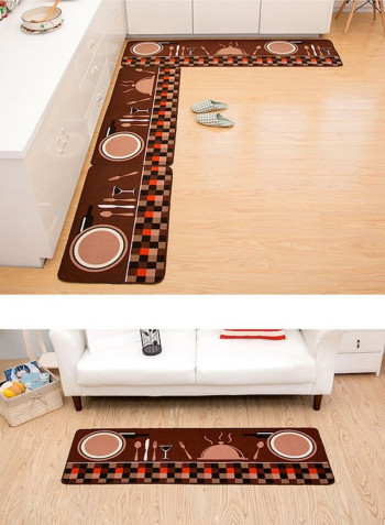 1-Piece Voguish Cartoon Pattern Rectangle Antiskid Mat Multicolour 50x150cm