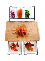 5-Piece Storage Boxes With Cutting Board Brown/Clear