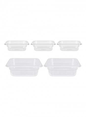 5-Piece Storage Boxes With Cutting Board Brown/Clear