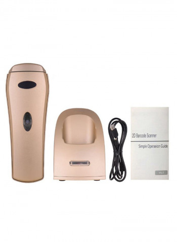 Barcode Scanner With USB Cradle Receiver Gold