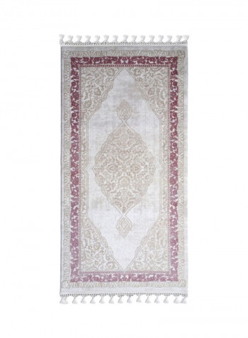 Polyester Regnum Carpet Beige/White/Red 80x150centimeter