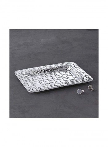 Aluminium Serving Tray Silver 9x6.8x0.5inch