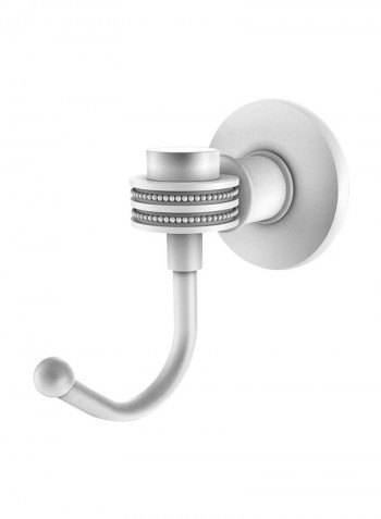 Continental Collection Dotted Accents Robe Hook Matte White