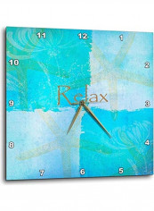 Relax Starfish Aqua And Blue Beach Theme With Ocean Colors Wall Clock Blue 15x15inch