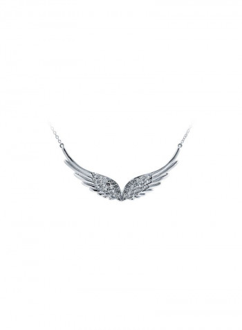 925 Sterling Silver Cubic Zirconia Studded Pendant Necklace