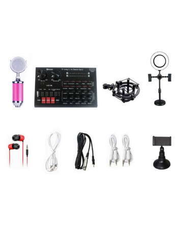 10-Piece R8 Live Sound Card Set Black/White/Pink