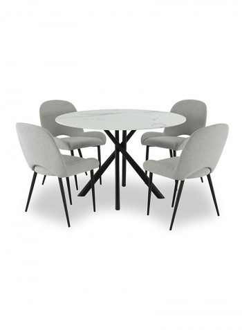 Judy Round Dining Chair Grey/Black 54x60.5x85cm