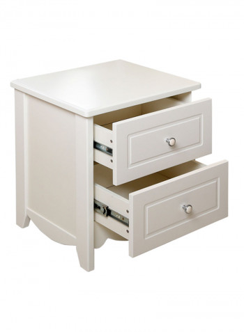 Wooden Nightstand White 48.5x54x42.5centimeter