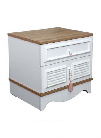 New Laura Nightstand White/Brown 54x53x45cm