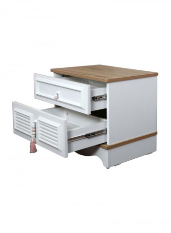 New Laura Nightstand White/Brown 54x53x45cm