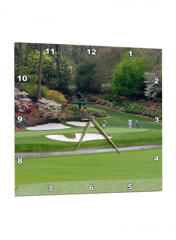Golf Course Printed Wall Clock Multicolour 15 x 15inch
