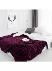 Rectangular Double Layer Comfy Blanket Cotton Purple 150x200centimeter