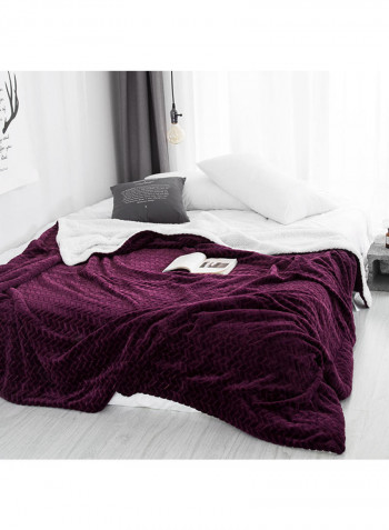 Rectangular Double Layer Comfy Blanket Cotton Purple 150x200centimeter